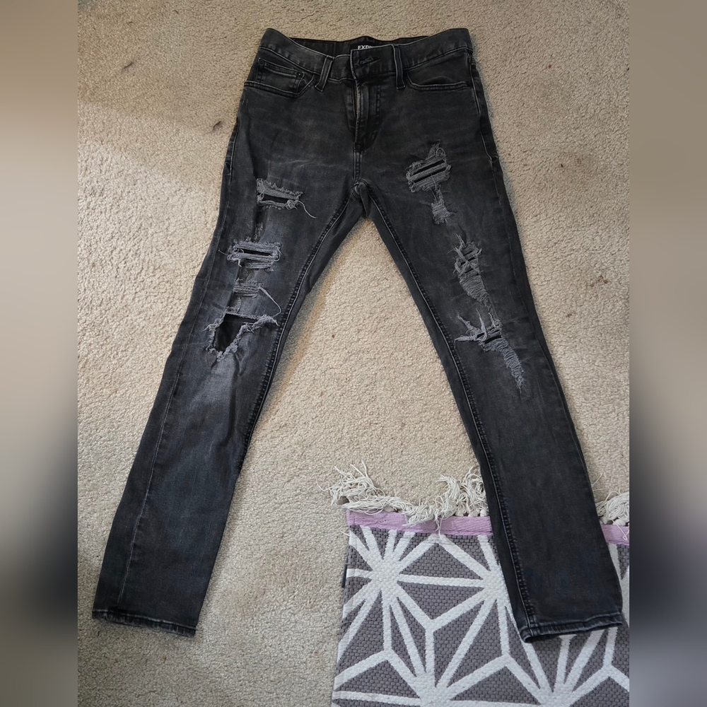 Men's Express ripped Black Jeans